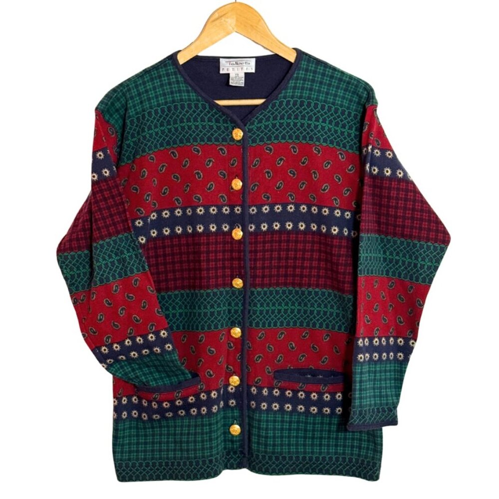 Talbots Vintage 90s Cotton Oversized Button Down Sweater Women's SP